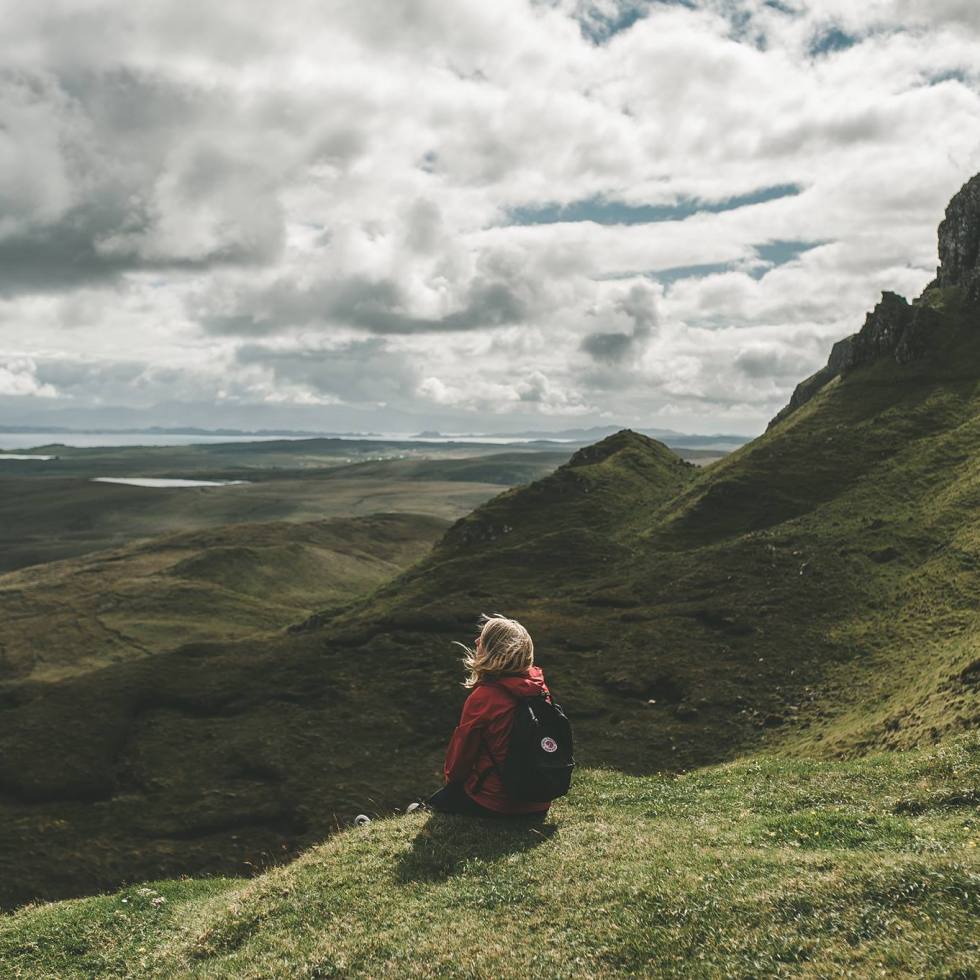 girl mountains landscape photography by alexander may